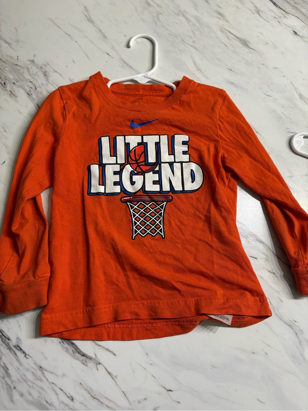 Nike Orange 'Little Legend' Long-Sleeve Kids Tee